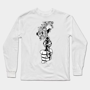 Pew Pew Handgun Pistol Long Sleeve T-Shirt